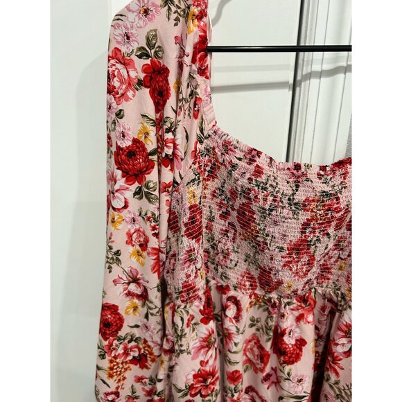 Old Navy Floral Print Long Sleeve Square Neck Smocked Mini Dress Sz S Babydoll - Picture 5 of 9